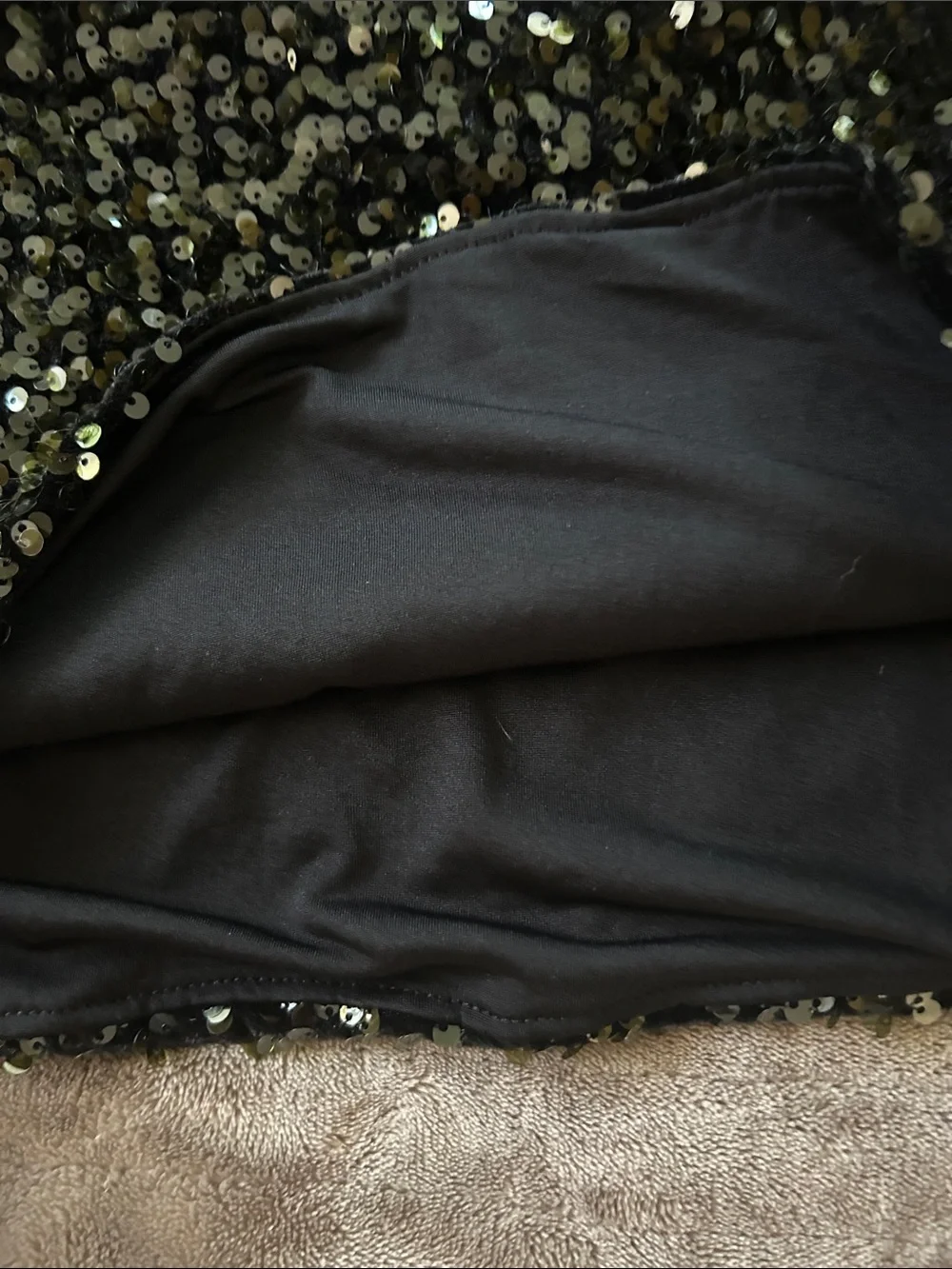 H&M Black Sequin Strapless Camisole